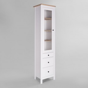 2.08.07.120.14 САГА шкаф с витриной 50 белый/ясень RU в Казани - kazan.ok-mebel.com | фото