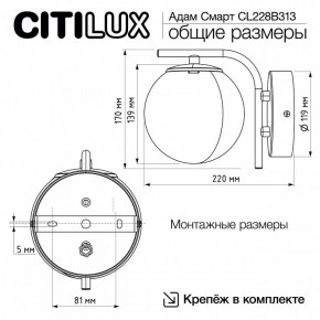 Бра Citilux Адам Смарт CL228B313 в Казани - kazan.ok-mebel.com | фото 8