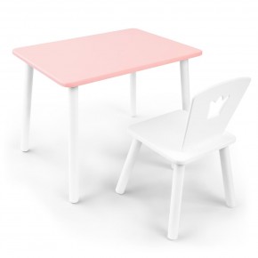 Детский комплект стол и стул «Корона» Rolti Baby (розовый/белый, массив березы/мдф) в Казани - kazan.ok-mebel.com | фото