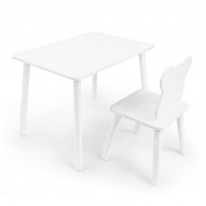 Детский комплект стол и стул «Мишка» Rolti Baby (белый/белый, массив березы/мдф) в Казани - kazan.ok-mebel.com | фото
