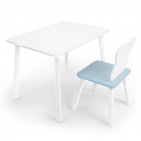 Детский комплект стол и стул «Мишка» Rolti Baby (белый/голубой, массив березы/мдф) в Казани - kazan.ok-mebel.com | фото