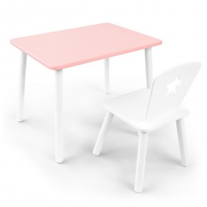 Детский комплект стол и стул «Звезда» Rolti Baby (розовый/белый, массив березы/мдф) в Казани - kazan.ok-mebel.com | фото