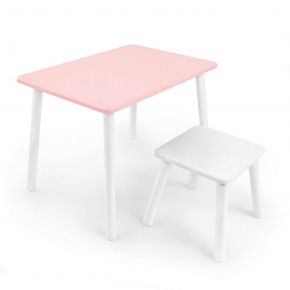 Детский комплект стол и табурет Rolti Baby (розовая столешница/белое сиденье/белые ножки) в Казани - kazan.ok-mebel.com | фото