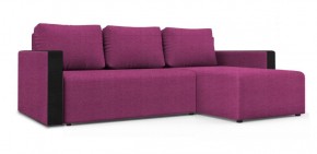 Диван угловой Алиса 3 Shaggy FUCHSIA - TEOS BLACK в Казани - kazan.ok-mebel.com | фото