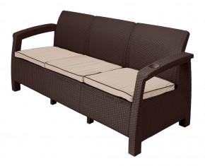 Диван Yalta Premium Sofa 3 Set (Ялта) шоколадный (+подушки под спину) в Казани - kazan.ok-mebel.com | фото 1