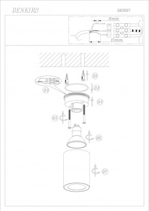 DK3007-BK Накладной светильник влагозащ., IP 44, 15 Вт, GU10, черный, алюминий в Казани - kazan.ok-mebel.com | фото 6