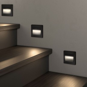 DK3050-BK Светильник встраиваемый в стену, IP 20, LED 3000, 1 Вт, черный пластик в Казани - kazan.ok-mebel.com | фото 3