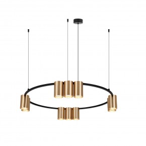 DK4065-BK+SG Подвесной светильник ORBIT , IP20, 10xGU10 LED до 15 Вт, черный + сатинированное золото, алюминий в Казани - kazan.ok-mebel.com | фото 3
