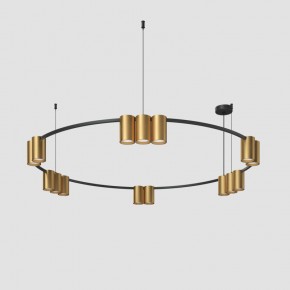 DK4067-BK+SG Подвесной светильник ORBIT, IP20, 15xGU10 LED, до 15 Вт, черный + сатинированное золото, алюминий в Казани - kazan.ok-mebel.com | фото 2