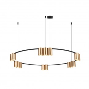 DK4067-BK+SG Подвесной светильник ORBIT, IP20, 15xGU10 LED, до 15 Вт, черный + сатинированное золото, алюминий в Казани - kazan.ok-mebel.com | фото 3