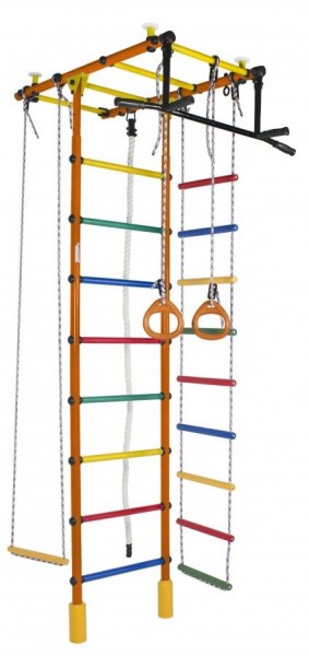 ДСК Атлант оранжевый радуга: турник, кольца, канат, трапеция, веревочная лестница в Казани - kazan.ok-mebel.com | фото