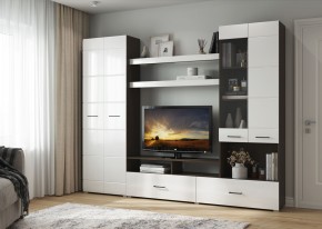 Гостиная Альфа МДФ (Венге/Белый глянец) в Казани - kazan.ok-mebel.com | фото 4