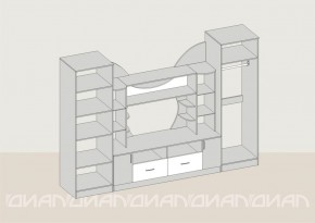 Гостиная Аллегро с 2 шкафами вариант-5 (Ясень светлый/тёмный) в Казани - kazan.ok-mebel.com | фото 2