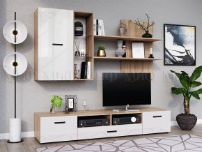 Гостиная Нэнси NEW Вариант №5 ЛДСП (Белый глянец/Сонома) в Казани - kazan.ok-mebel.com | фото