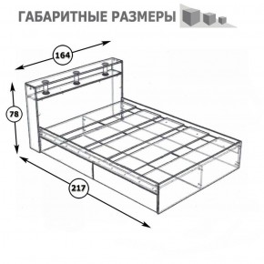 Камелия Кровать 1600, цвет венге/дуб лоредо, ШхГхВ 163,5х217х78,2 см., сп.м. 1600х2000 мм., без матраса, основание есть в Казани - kazan.ok-mebel.com | фото 3