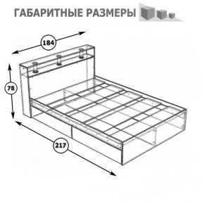 Камелия Кровать 1800, цвет венге/дуб лоредо, ШхГхВ 183,5х217х78,2 см., сп.м. 1800х2000 мм., без матраса, основание есть в Казани - kazan.ok-mebel.com | фото 3