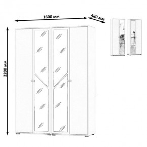 Камелия Шкаф 4-х створчатый, цвет дуб сонома, ШхГхВ 160х48х220 см., универсальная сборка, можно использовать как два отдельных шкафа в Казани - kazan.ok-mebel.com | фото 4
