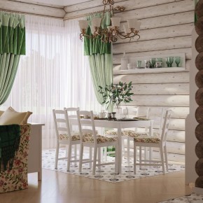 Комлект Вествик обеденный стол и четыре стула, массив сосны, цвет белый в Казани - kazan.ok-mebel.com | фото
