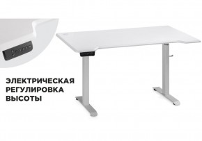 Компьютерный стол Маркос с механизмом подъема 140х80х75 белый / шагрень белая в Казани - kazan.ok-mebel.com | фото