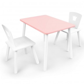 Комплект детской мебели стол и два стула Корона  (Розовый/Белый/Белый) в Казани - kazan.ok-mebel.com | фото