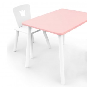 Комплект детской мебели стол и стул Корона (Розовый/Белый/Белый) в Казани - kazan.ok-mebel.com | фото 1