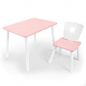Комплект детской мебели стол и стул Корона (Розовый/Розовый/Белый) в Казани - kazan.ok-mebel.com | фото 1