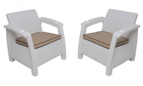 Комплект на балкон Yalta Premium Balcony Set (Ялта) белый (+подушки под спину) в Казани - kazan.ok-mebel.com | фото 4