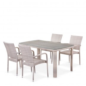 Комплект плетеной мебели T256C/Y376C-W85 Latte (4+1) + подушки на стульях в Казани - kazan.ok-mebel.com | фото