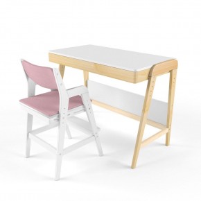 Комплект растущий стол и стул с чехлом 38 попугаев «Вуди» (Белый, Белый, Розовый) в Казани - kazan.ok-mebel.com | фото