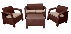 Комплект уличной мебели Yalta Premium Terrace Set (Ялта) шоколадый (+подушки под спину) в Казани - kazan.ok-mebel.com | фото