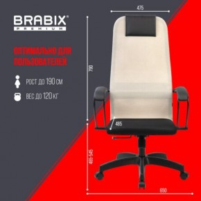 Кресло BRABIX PREMIUM "Ultimate EX-800" пластик, плотная двойная сетка Х2, черное/бежевое, 532916 в Казани - kazan.ok-mebel.com | фото 6