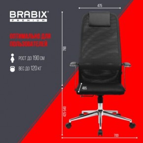 Кресло BRABIX PREMIUM "Ultimate EX-801" хром, плотная двойная сетка Х2, черное, 532917 в Казани - kazan.ok-mebel.com | фото 7