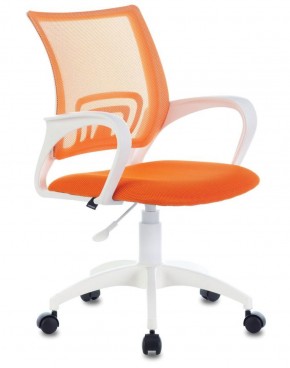 Кресло BRABIX "Fly MG-396W", пластик белый, сетка, оранжевое, 532401, MG-396W_532401 в Казани - kazan.ok-mebel.com | фото