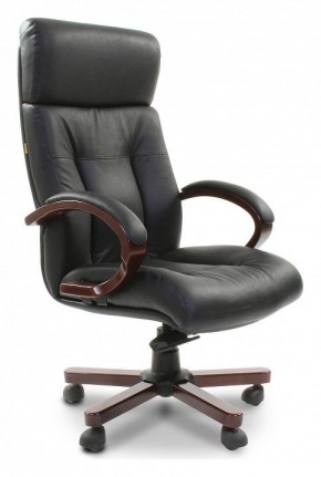 Кресло для руководителя Chairman 421 черный/орех темный, черный в Казани - kazan.ok-mebel.com | фото 1
