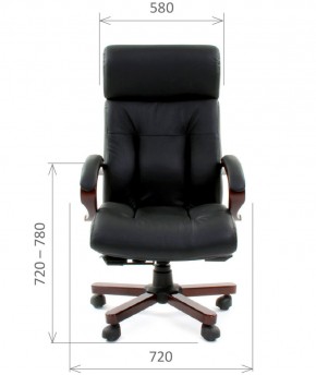 Кресло для руководителя CHAIRMAN  421 (Натуральная кожа) Черное в Казани - kazan.ok-mebel.com | фото 4