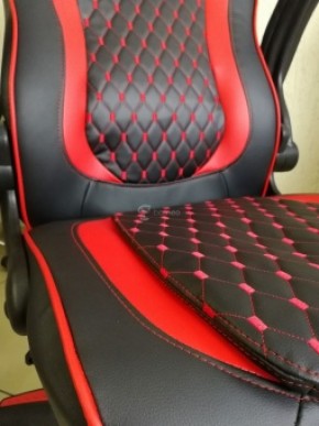 Кресло геймерское Barneo K-37 (черная экокожа красные вставки) в Казани - kazan.ok-mebel.com | фото