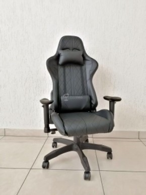 Кресло геймерское Barneo K-52 (черная экокожа черные вставки) в Казани - kazan.ok-mebel.com | фото