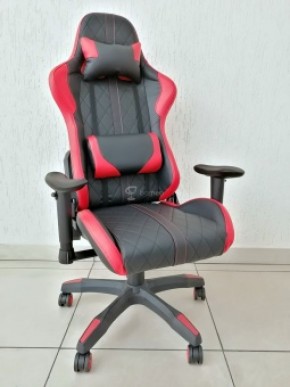 Кресло геймерское Barneo K-52 (черная экокожа красные вставки) в Казани - kazan.ok-mebel.com | фото