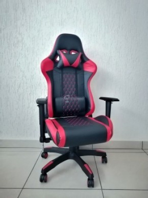 Кресло геймерское Barneo K-53 (черная экокожа красные вставки) в Казани - kazan.ok-mebel.com | фото