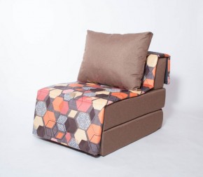 Кресло-кровать бескаркасное Харви (коричневый-геометрия браун) в Казани - kazan.ok-mebel.com | фото 1