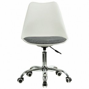 Кресло стул BRABIX "Eames MG-310 CH", хром, пластик белый, ткань серая, 532924 в Казани - kazan.ok-mebel.com | фото