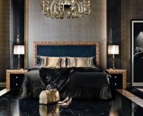 Кровать 2-х спальная (1,8 м) Тиффани Premium черная/золото с мягким элементом (Антрацит) с подъемным механизмом (ТФКР180-3[3](П) в Казани - kazan.ok-mebel.com | фото 2