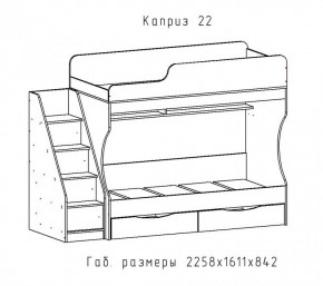 КАПРИЗ-22 Кровать двухъярусная 800 настил ЛДСП в Казани - kazan.ok-mebel.com | фото 2