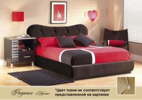 Кровать Феодосия 1600 со стразами в к/з "Классик 550 белый" серия Норма (+основание на опорах) в Казани - kazan.ok-mebel.com | фото
