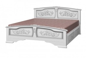 ЕЛЕНА Кровать из массива 1600 (Белый жемчуг) с 2-мя ящиками в Казани - kazan.ok-mebel.com | фото