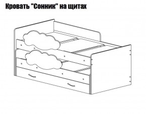 Кровать выкатная Соник на щитах (800*1600) с бортиком + ящик в Казани - kazan.ok-mebel.com | фото 2