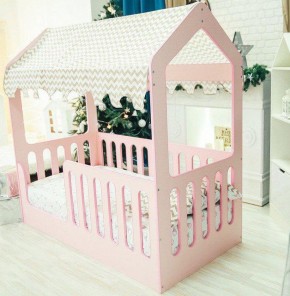 Кровать-домик без ящика 800*1600 (Розовый) в Казани - kazan.ok-mebel.com | фото 1