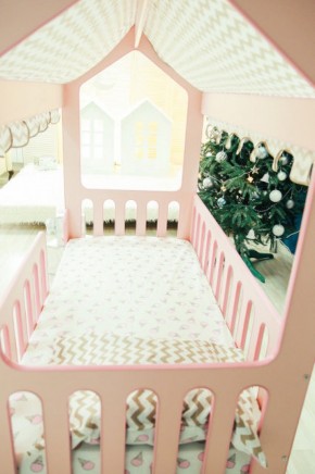 Кровать-домик без ящика 800*1600 (Розовый) в Казани - kazan.ok-mebel.com | фото 3