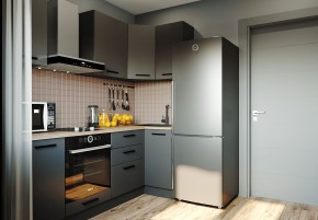 Кухня угловая Антрацит 2200х1000 (Стол. 38мм) в Казани - kazan.ok-mebel.com | фото
