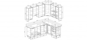 Кухонный гарнитур Меренга 2200*1600 h950 (Стол. 26мм) в Казани - kazan.ok-mebel.com | фото 2